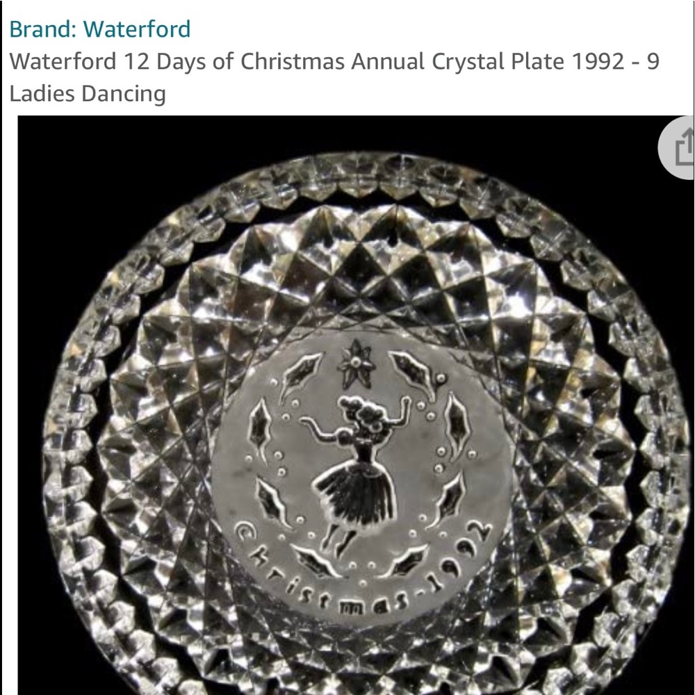 Crystal 1992 Christmas Plate